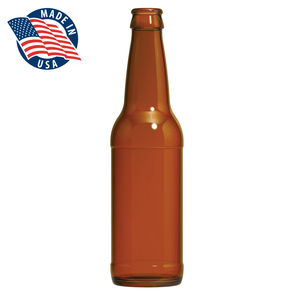 12 oz. (355 ml) Standard Longneck Amber Glass Beer Bottle, Pry-Off, In  Cases