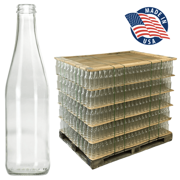12 oz. (355 ml) Continental Flint Glass Soda Bottle, Pry-Off, Bulk Pallet - 2200 Bottles